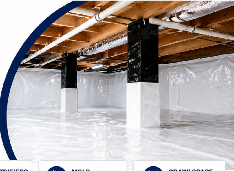 Clean encapsulated crawlspace